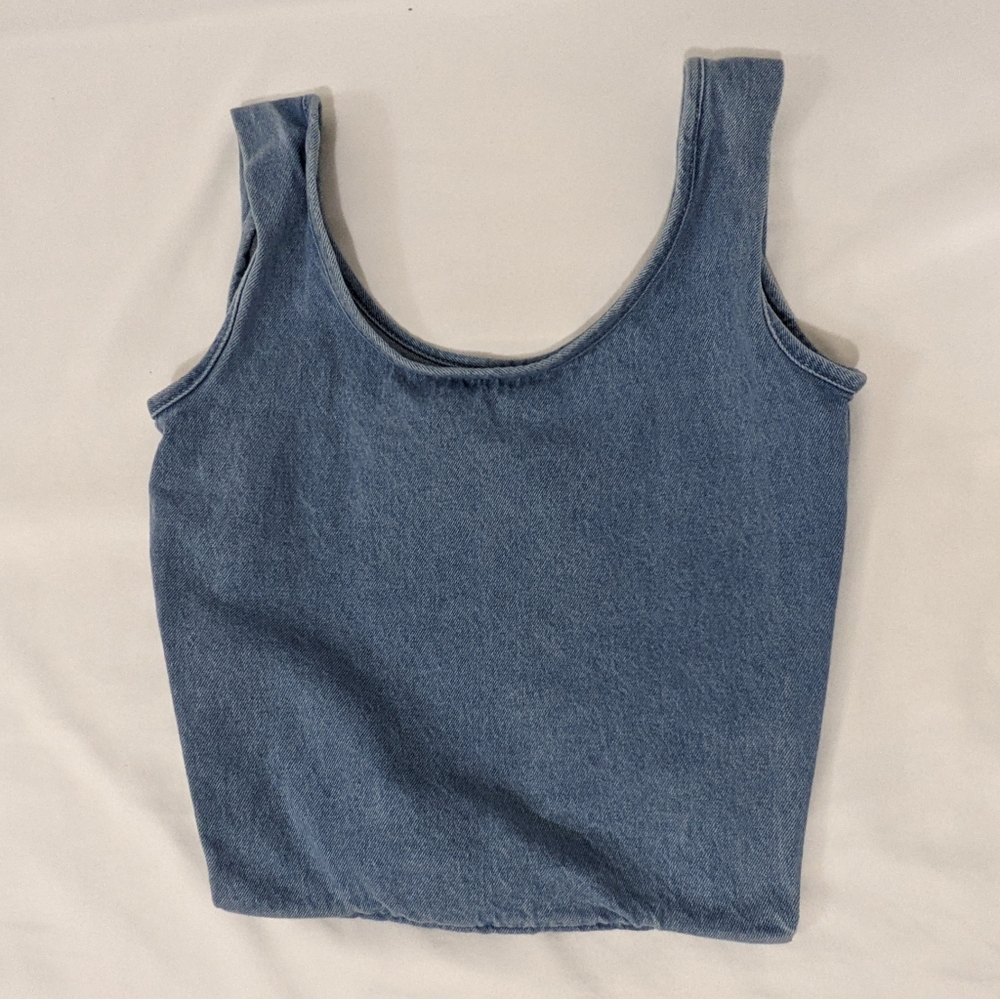 NWT BAGGU Medium Baggu Tote In Light Denim 100% Cotton Denim